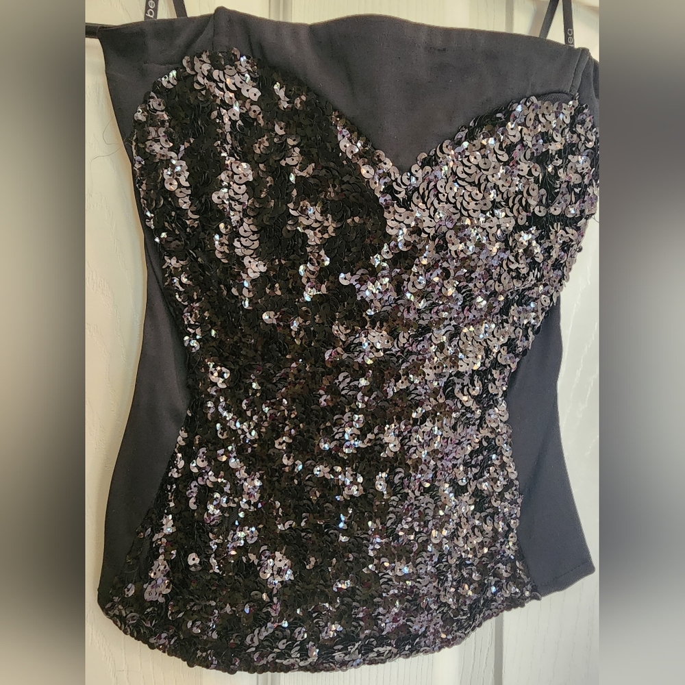 BEBE sequin corset top